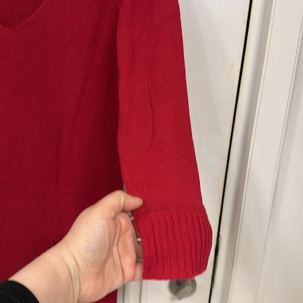 NWOT EXPRESS Woollen Mini dress with V-Neck and sleeves with pockets! Size UK S - Picture 9 of 13